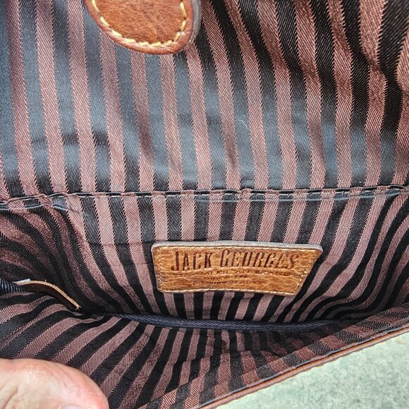 Jack Georges Voyager Small Crossbody Leather Bag Wallet, Pre-owned - Picture 8 of 11